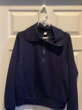 Women's Navy Half-Zip Utility Jacket, small